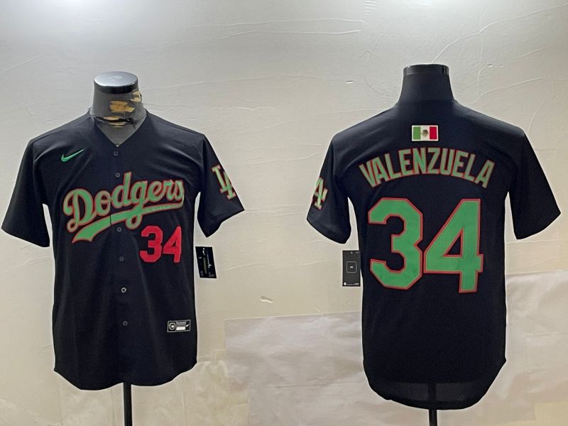 Men Los Angeles Dodgers #34 Valenzuela Black Game 2024 Nike MLB Jersey style 1205->los angeles dodgers->MLB Jersey
